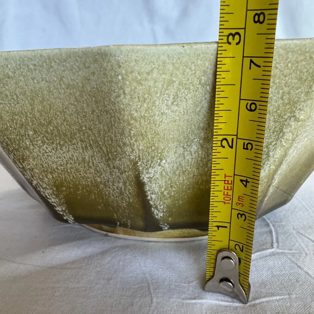 Vintage Planter Green Drip Glaze by California Pottery